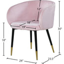 Meridian Louise Pink Velvet Dining Chair IMAGE 7