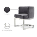 Meridian Gianna Grey Velvet Dining Chair IMAGE 6