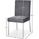 Meridian Opal Grey Velvet Dining Chair IMAGE 5