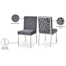 Meridian Opal Grey Velvet Dining Chair IMAGE 6