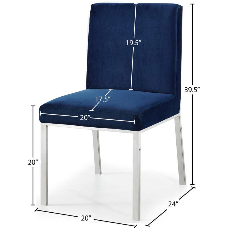 Meridian Opal Navy Velvet Dining Chair IMAGE 5