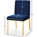 Meridian Opal Navy Velvet Dining Chair IMAGE 5