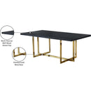 Meridian Elle Gold Dining Table IMAGE 4