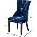 Meridian Nikki Navy Velvet Dining Chair IMAGE 6