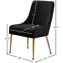 Meridian Owen Black Velvet Dining Chair IMAGE 5