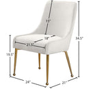 Meridian Owen Cream Velvet Dining Chair IMAGE 5
