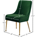 Meridian Owen Green Velvet Dining Chair IMAGE 5