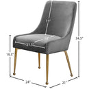 Meridian Owen Grey Velvet Dining Chair IMAGE 5