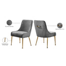 Meridian Owen Grey Velvet Dining Chair IMAGE 6