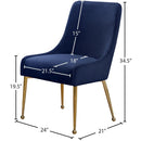 Meridian Owen Navy Velvet Dining Chair IMAGE 5