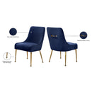 Meridian Owen Navy Velvet Dining Chair IMAGE 6