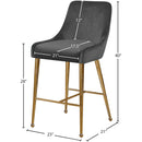 Meridian Owen Grey Velvet Stool IMAGE 5