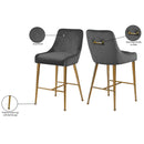 Meridian Owen Grey Velvet Stool IMAGE 6