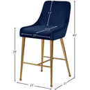 Meridian Owen Navy Velvet Stool IMAGE 5