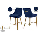 Meridian Owen Navy Velvet Stool IMAGE 6
