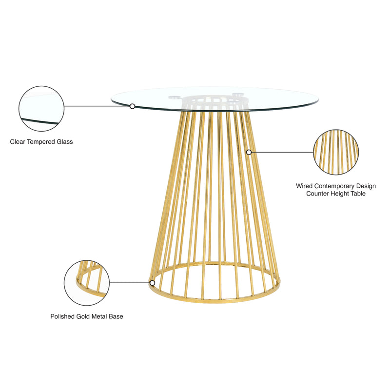 Meridian Gio Gold Counter Height Table IMAGE 5