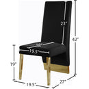 Meridian Porsha Black Velvet Dining Chair IMAGE 5