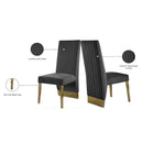 Meridian Porsha Grey Velvet Dining Chair IMAGE 6