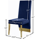 Meridian Porsha Navy Velvet Dining Chair IMAGE 5