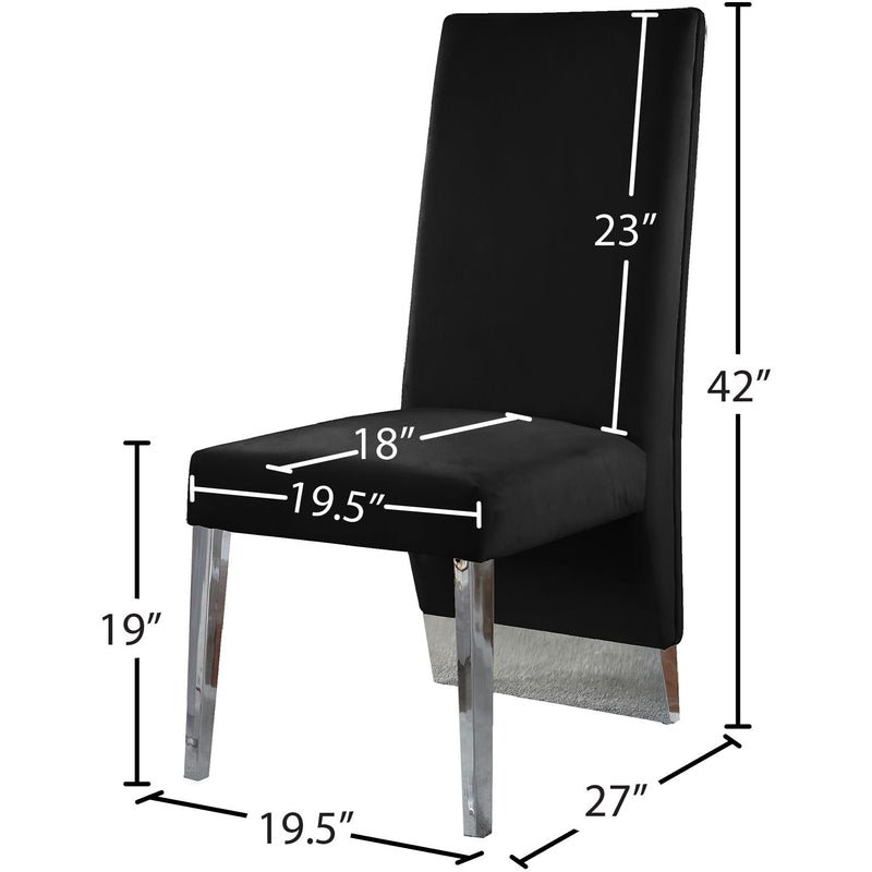 Meridian Porsha Black Velvet Dining Chair IMAGE 5