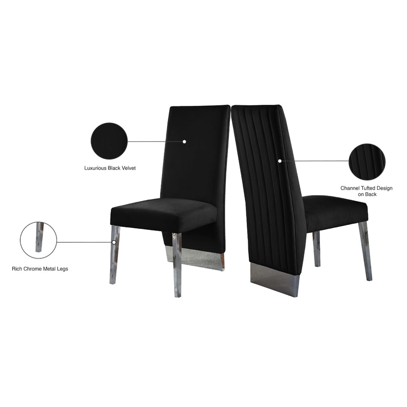 Meridian Porsha Black Velvet Dining Chair IMAGE 6