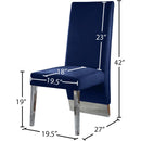 Meridian Porsha Navy Velvet Dining Chair IMAGE 5