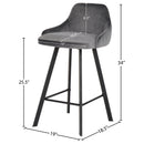 Meridian Viviene Grey Velvet Stool IMAGE 6