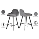 Meridian Viviene Grey Velvet Stool IMAGE 7