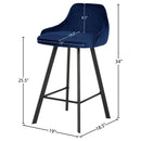 Meridian Viviene Navy Velvet Stool IMAGE 6