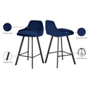 Meridian Viviene Navy Velvet Stool IMAGE 7
