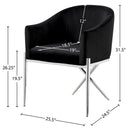 Meridian Xavier Black Velvet Dining Chair IMAGE 5