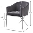 Meridian Xavier Grey Velvet Dining Chair IMAGE 5