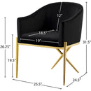 Meridian Xavier Black Velvet Dining Chair IMAGE 5