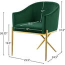 Meridian Xavier Green Velvet Dining Chair IMAGE 5