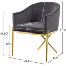 Meridian Xavier Grey Velvet Dining Chair IMAGE 5