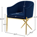 Meridian Xavier Navy Velvet Dining Chair IMAGE 5