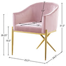 Meridian Xavier Pink Velvet Dining Chair IMAGE 5