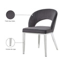 Meridian Roberto Grey Velvet Dining Chair IMAGE 6
