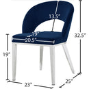 Meridian Roberto Navy Velvet Dining Chair IMAGE 5