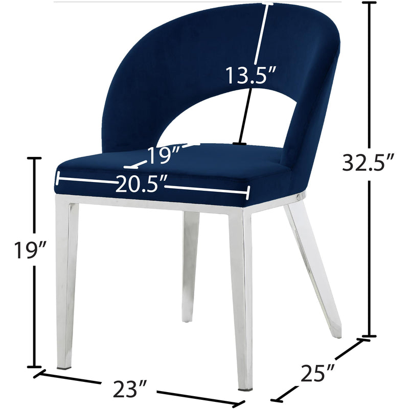 Meridian Roberto Navy Velvet Dining Chair IMAGE 5