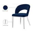 Meridian Roberto Navy Velvet Dining Chair IMAGE 6