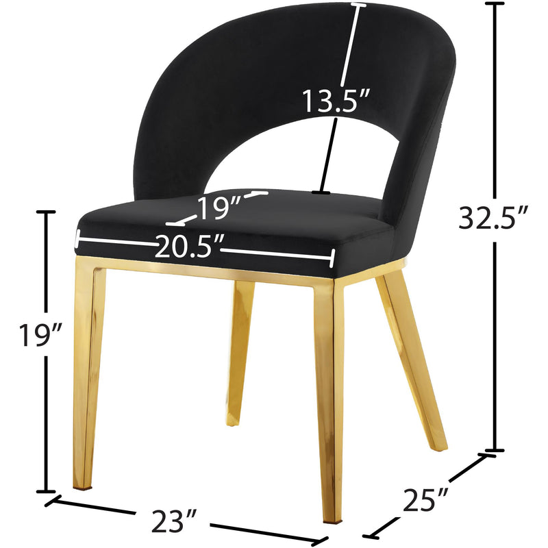Meridian Roberto Black Velvet Dining Chair IMAGE 5