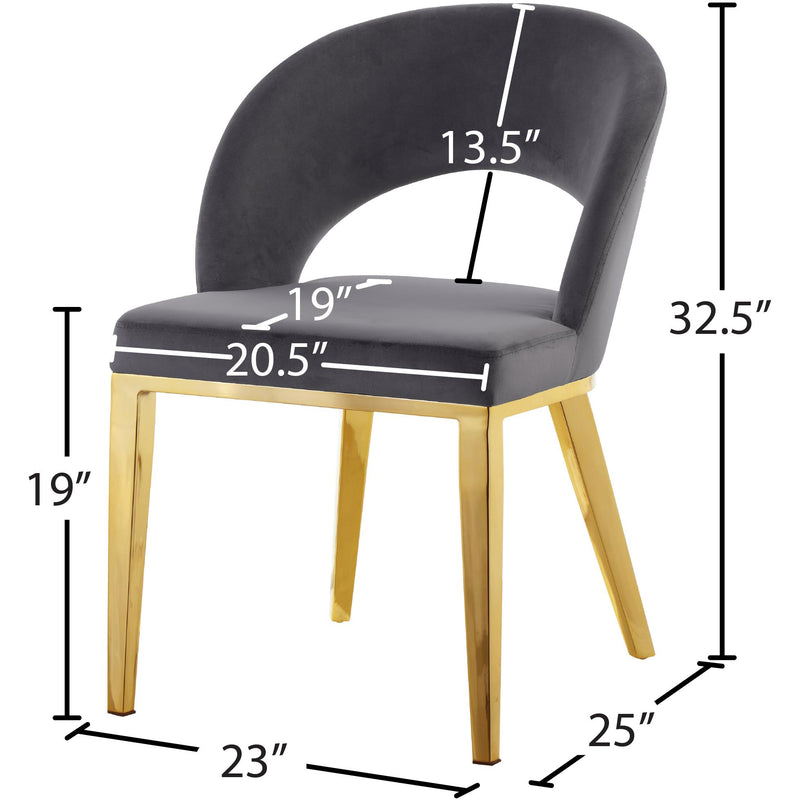 Meridian Roberto Grey Velvet Dining Chair IMAGE 5