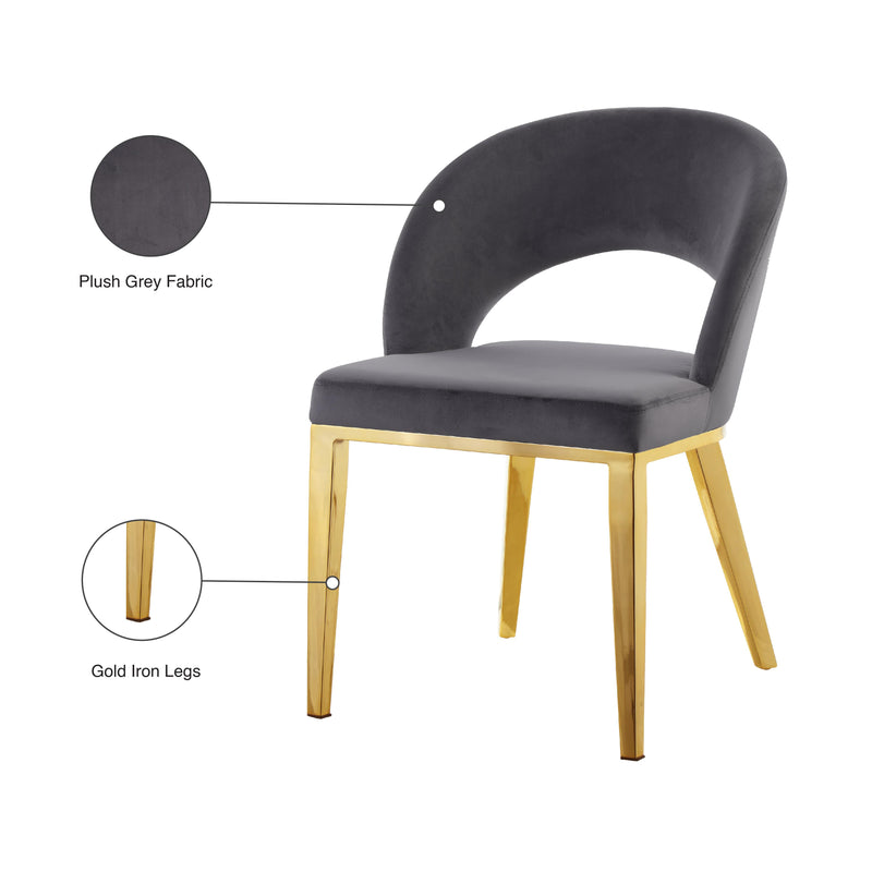Meridian Roberto Grey Velvet Dining Chair IMAGE 6