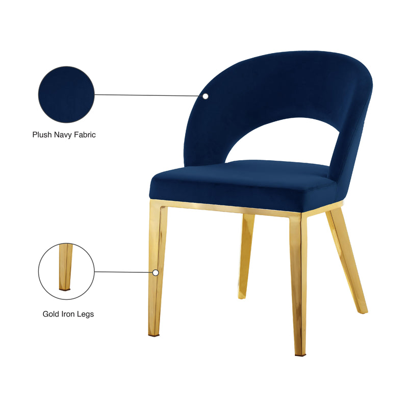 Meridian Roberto Navy Velvet Dining Chair IMAGE 6