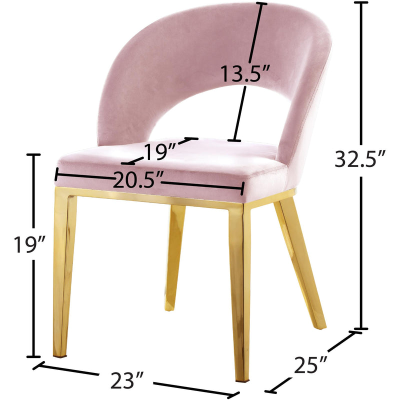 Meridian Roberto Pink Velvet Dining Chair IMAGE 5
