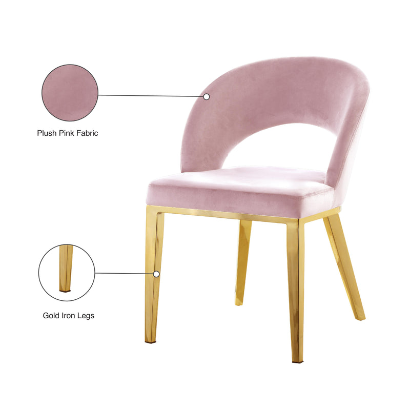 Meridian Roberto Pink Velvet Dining Chair IMAGE 6