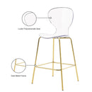 Meridian Clarion Gold Metal Stool IMAGE 7