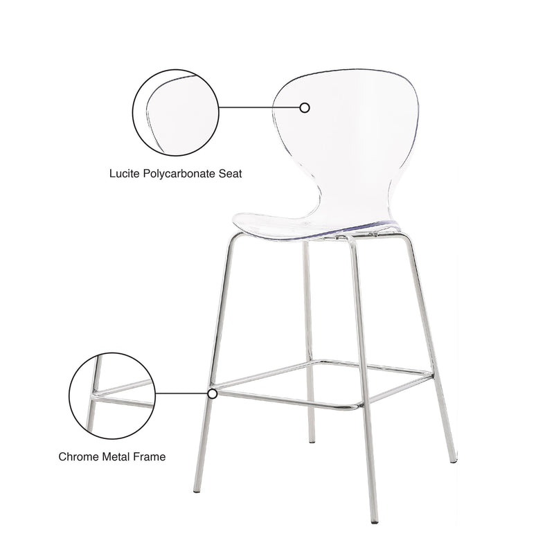 Meridian Clarion Chrome Metal Stool IMAGE 7