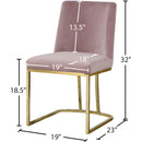 Meridian Heidi Pink Velvet Dining Chair IMAGE 5